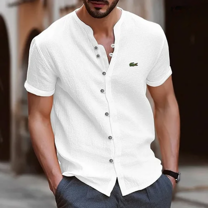 L.C Textured Button Henley Shirt - Clearance Sale