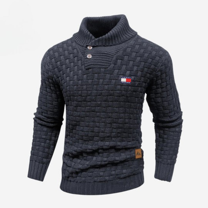 Knitted Sweater with Buttoned Collar || CLEARANCE SALE