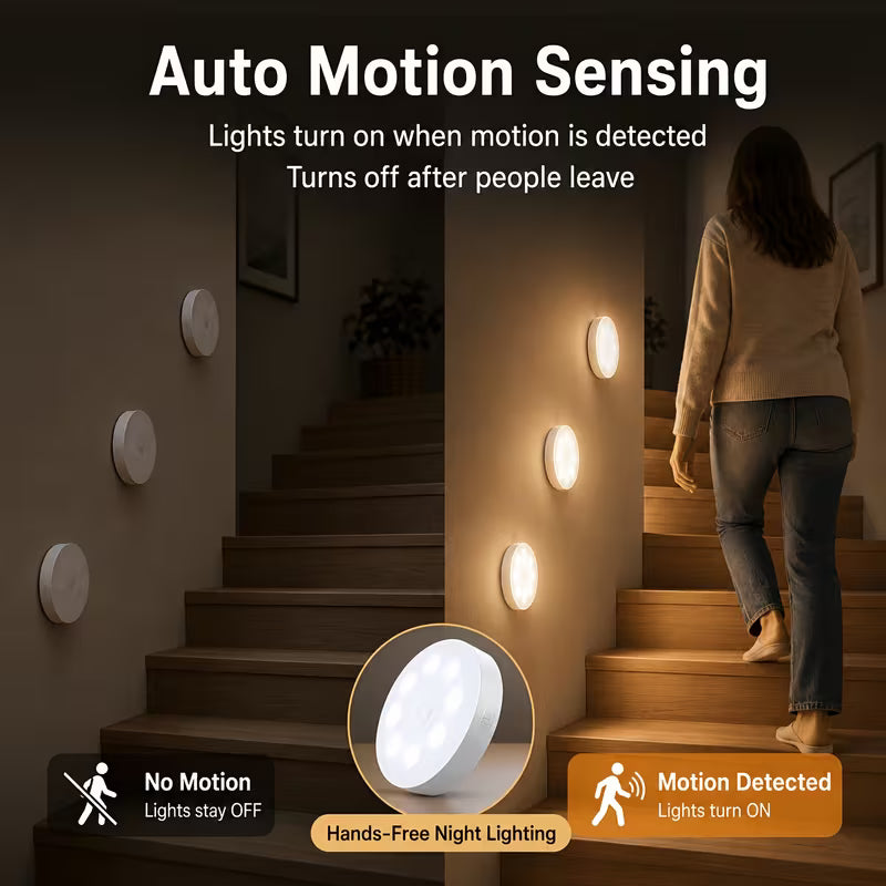PLOOMI™ MotionGlow – 3-pack uppladdningsbara rörelsesensorlampor