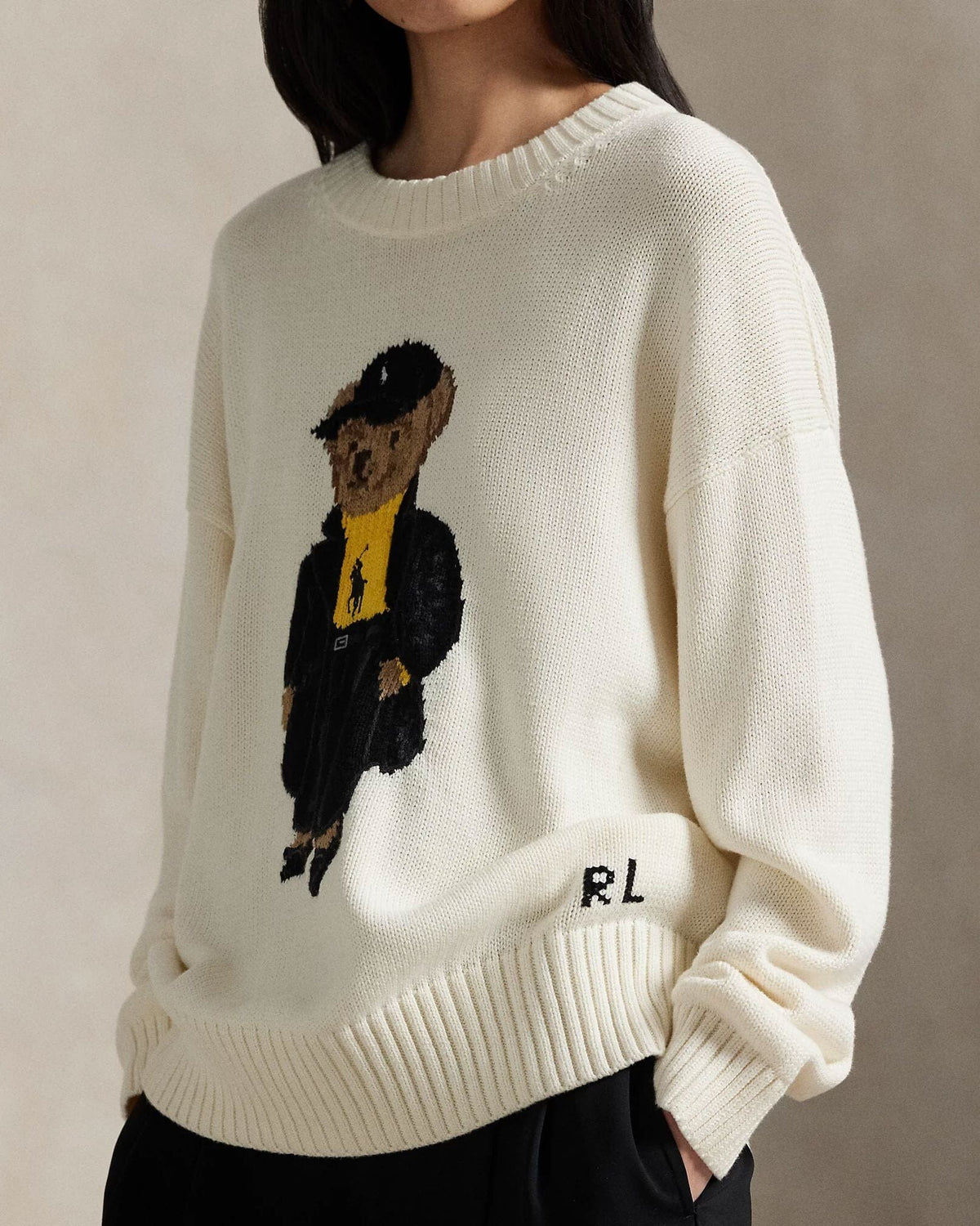L.R Polo Bear Cotton Crewneck Sweater