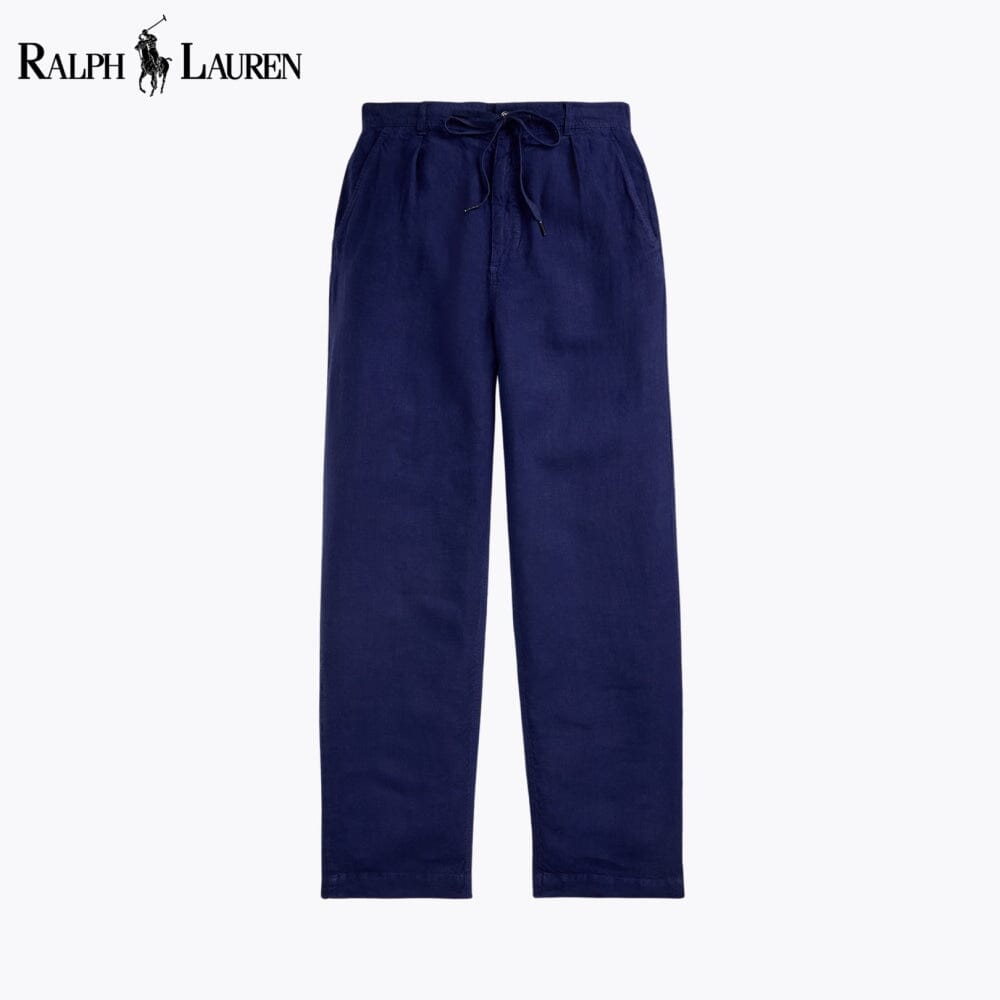L.R Lateef Relaxed Fit Pleated Linen Pant