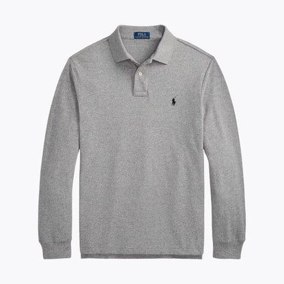 L.R Mesh Long-Sleeve Polo Shirt